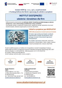 Spotkanie informacyjno- promocyjne projektu Instytut Dostępności- szkolenia i doradztwo dla firm.