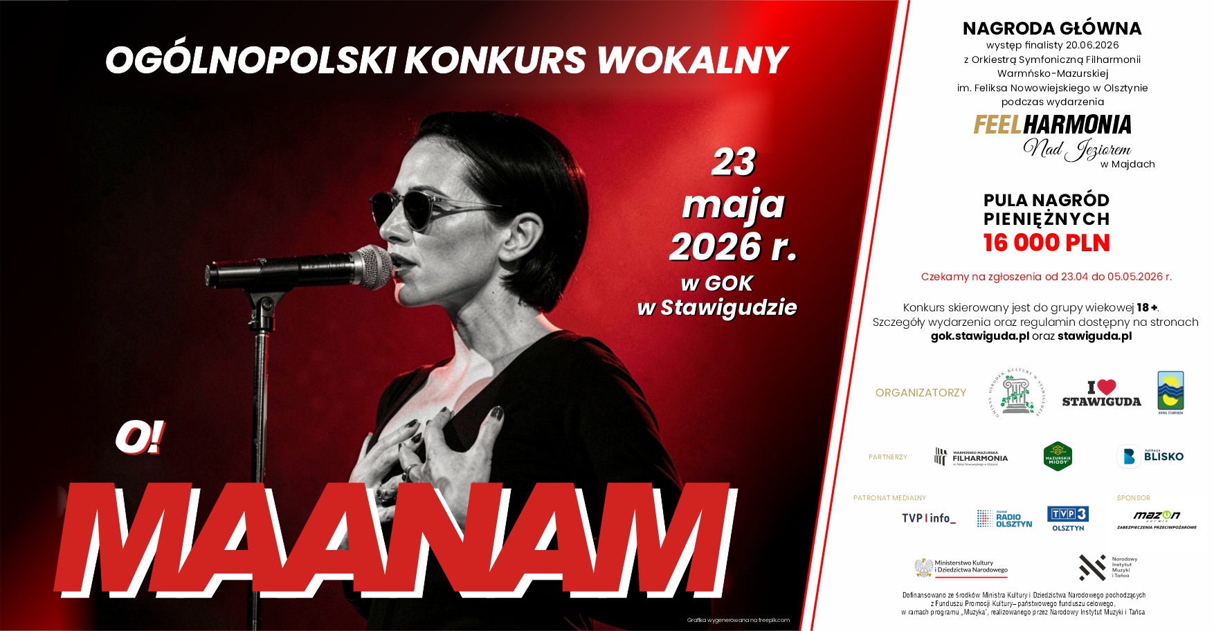 SZUKAMY WOKALNYCH TALENTÓW! WYSTARTOWAŁ OGÓLNOPOLSKI KONKURS „O! MAANAM”