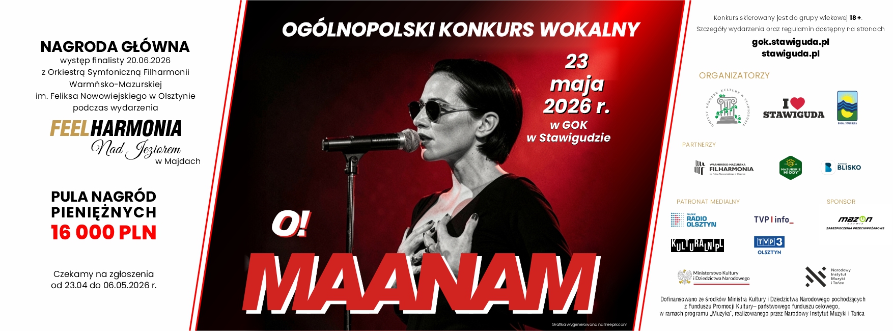 Zakończono przyjmowanie zgłoszeń do Ogólnopolskiego Konkursu Wokalnego „O! Maanam”