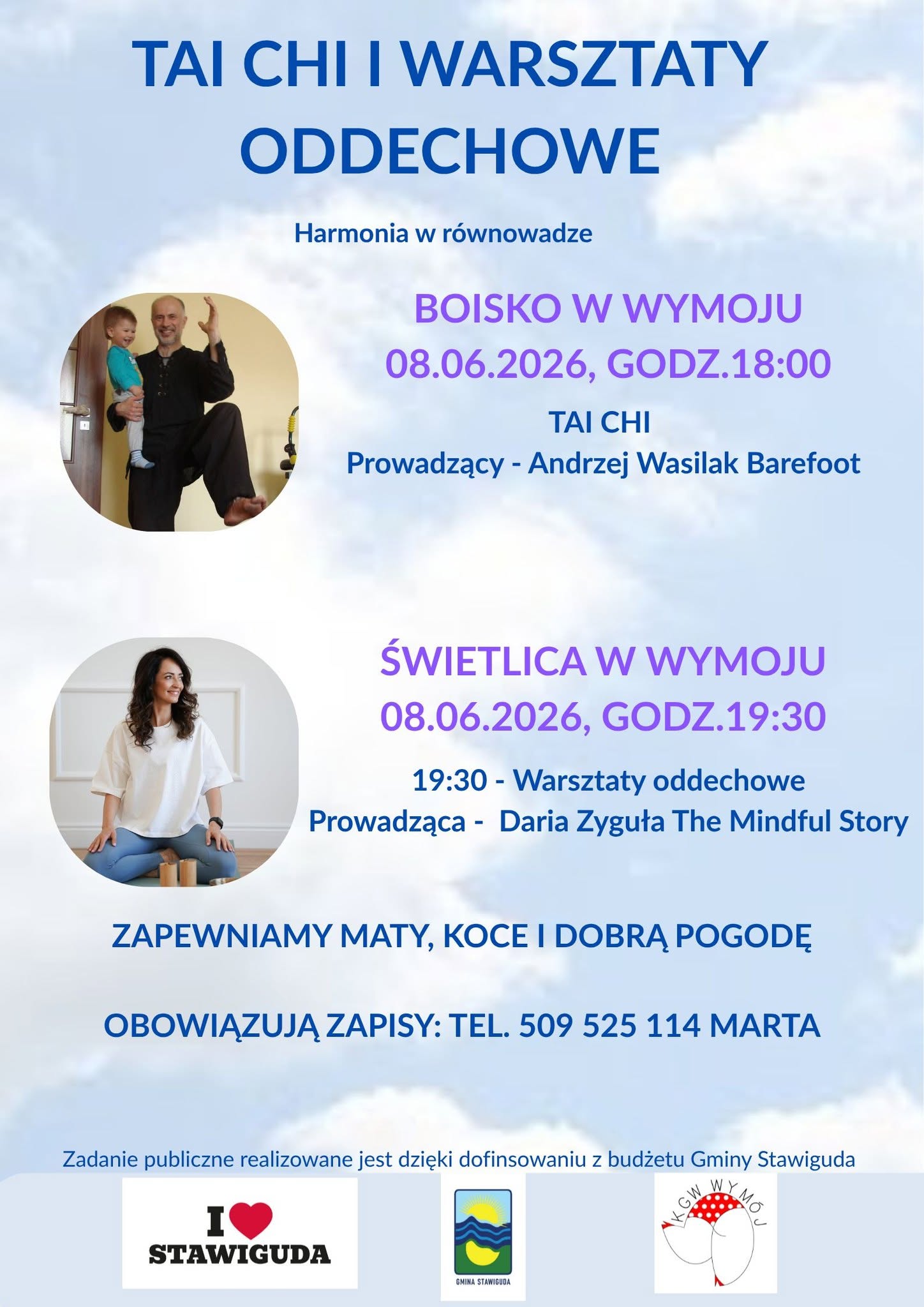 TAI CHI I WARSZTATY ODDECHOWE W WYMOJU!