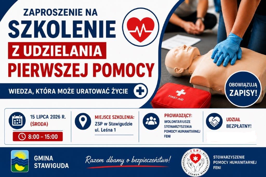 Bezpłatne szkolenie z pierwszej pomocy dla mieszkańców Gminy Stawiguda