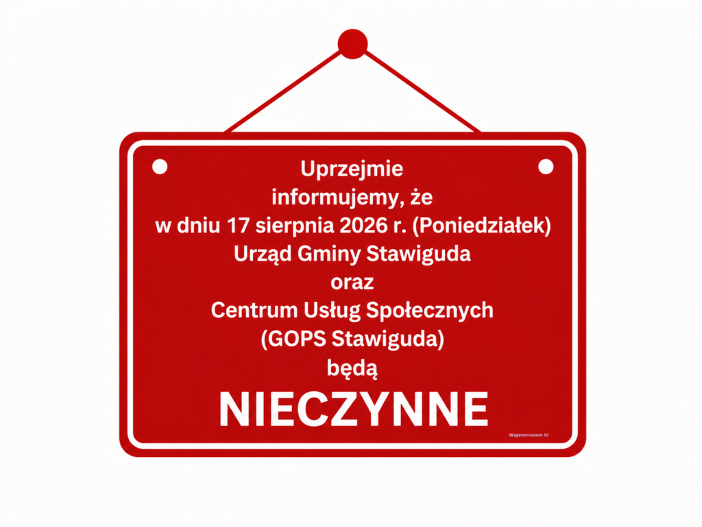 17 sierpnia Urząd Gminy Stawiguda i CUS będą nieczynne