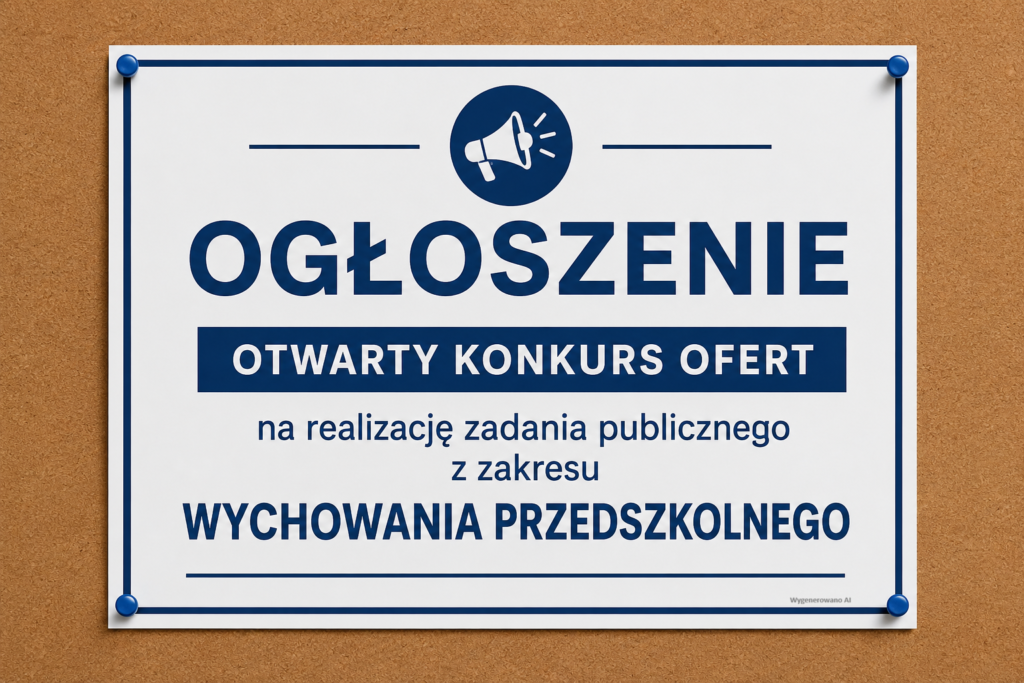 Otwarty konkurs ofert – realizacja zadania publicznego z zakresu wychowania przedszkolnego