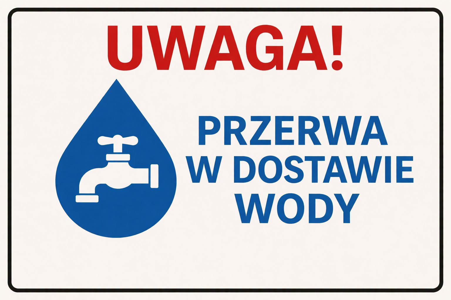 Przerwa w dostawie wody Sołectwo Pluski Rybaki